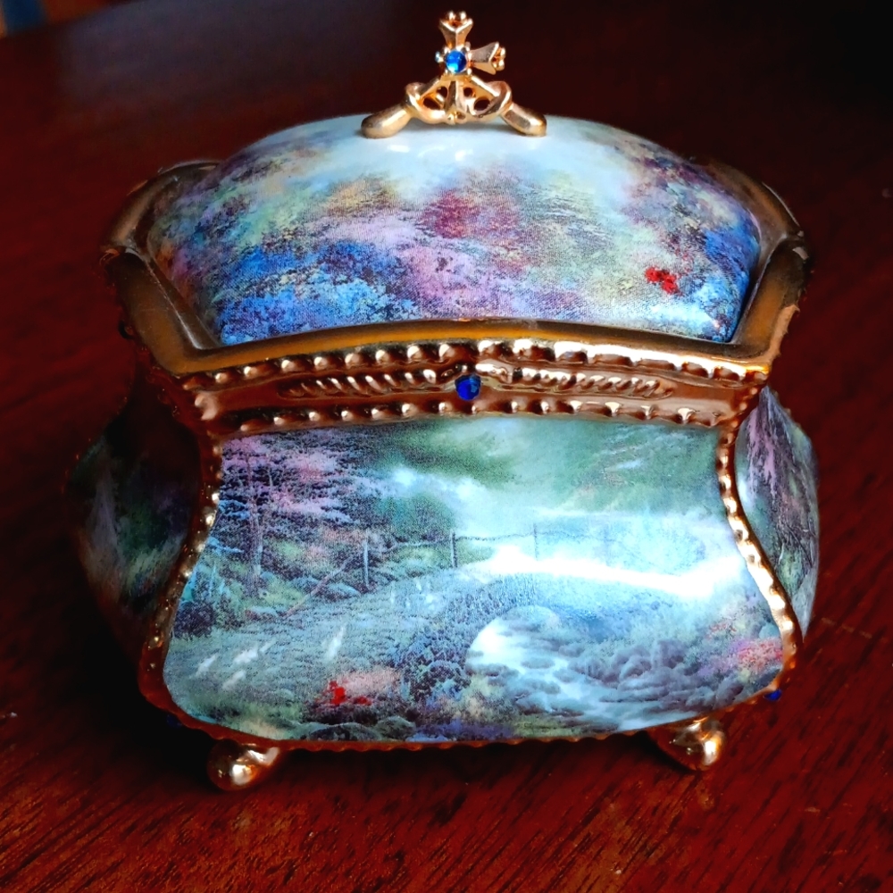 2003 Thomas Kinkades Blessing "Find Peace" Music box No. B1746 Amazing Grace - Picture 2 of 10